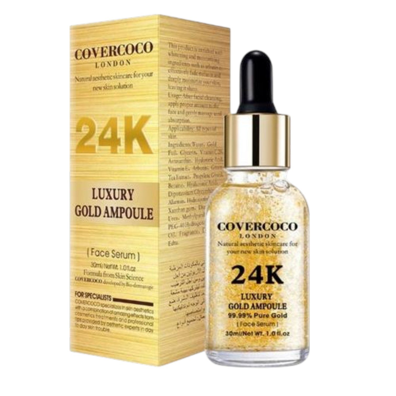 Covercoco London 24K Luxury Gold Ampoule Face Serum 30ml
