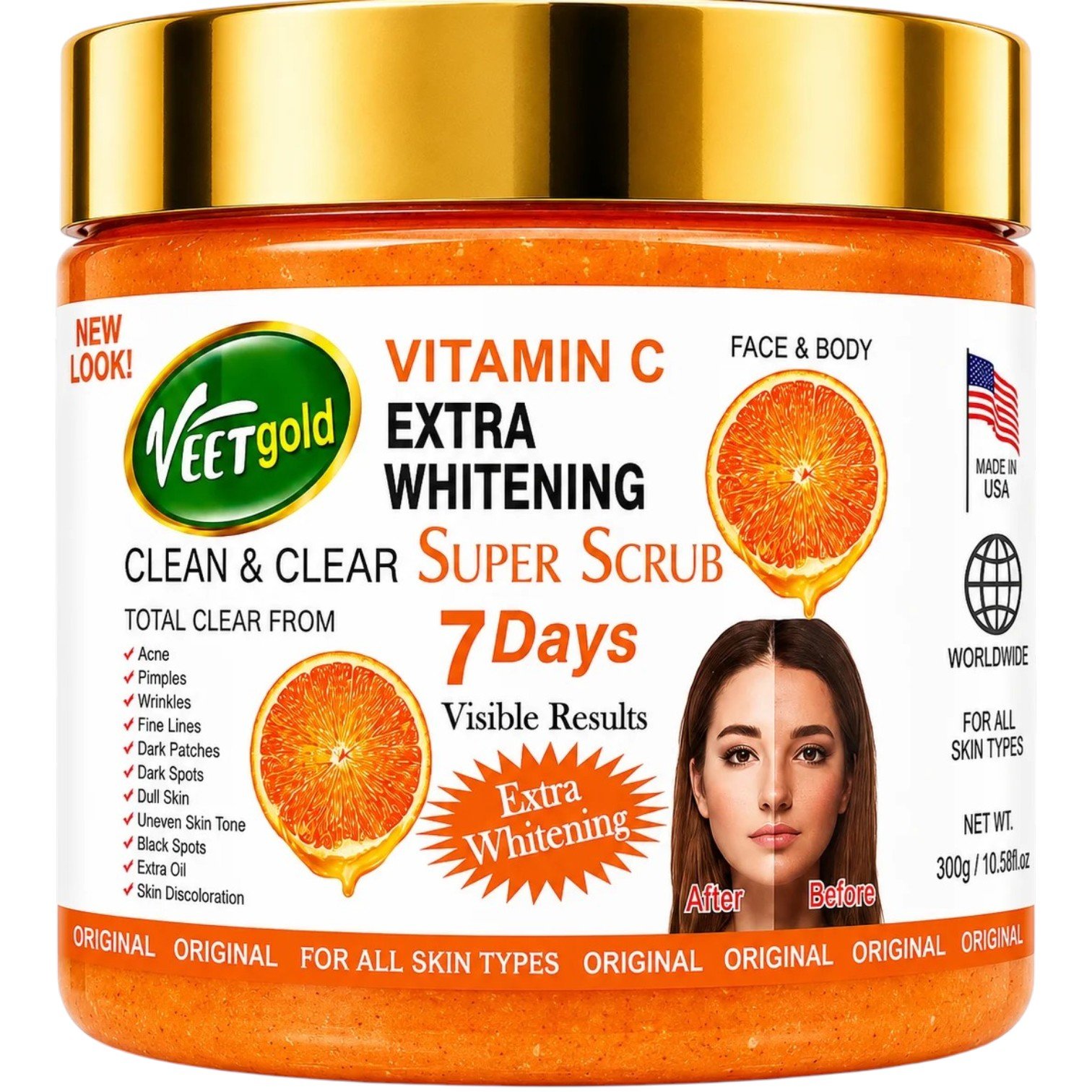 Veet Gold Vitamin C Extra Whitening Clean & Clear Super Scrub