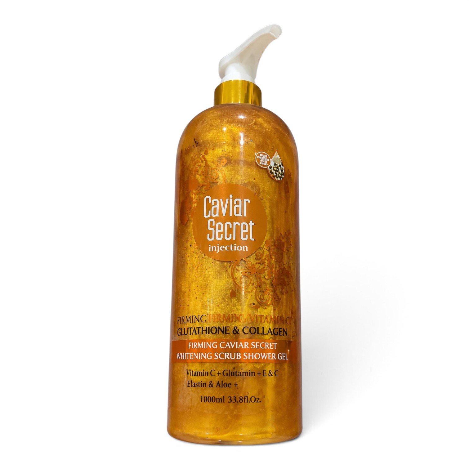 Caviar Secret Injection Firming Vitamin C Glutathione & Collagen Whitening Scrub Shower Gel