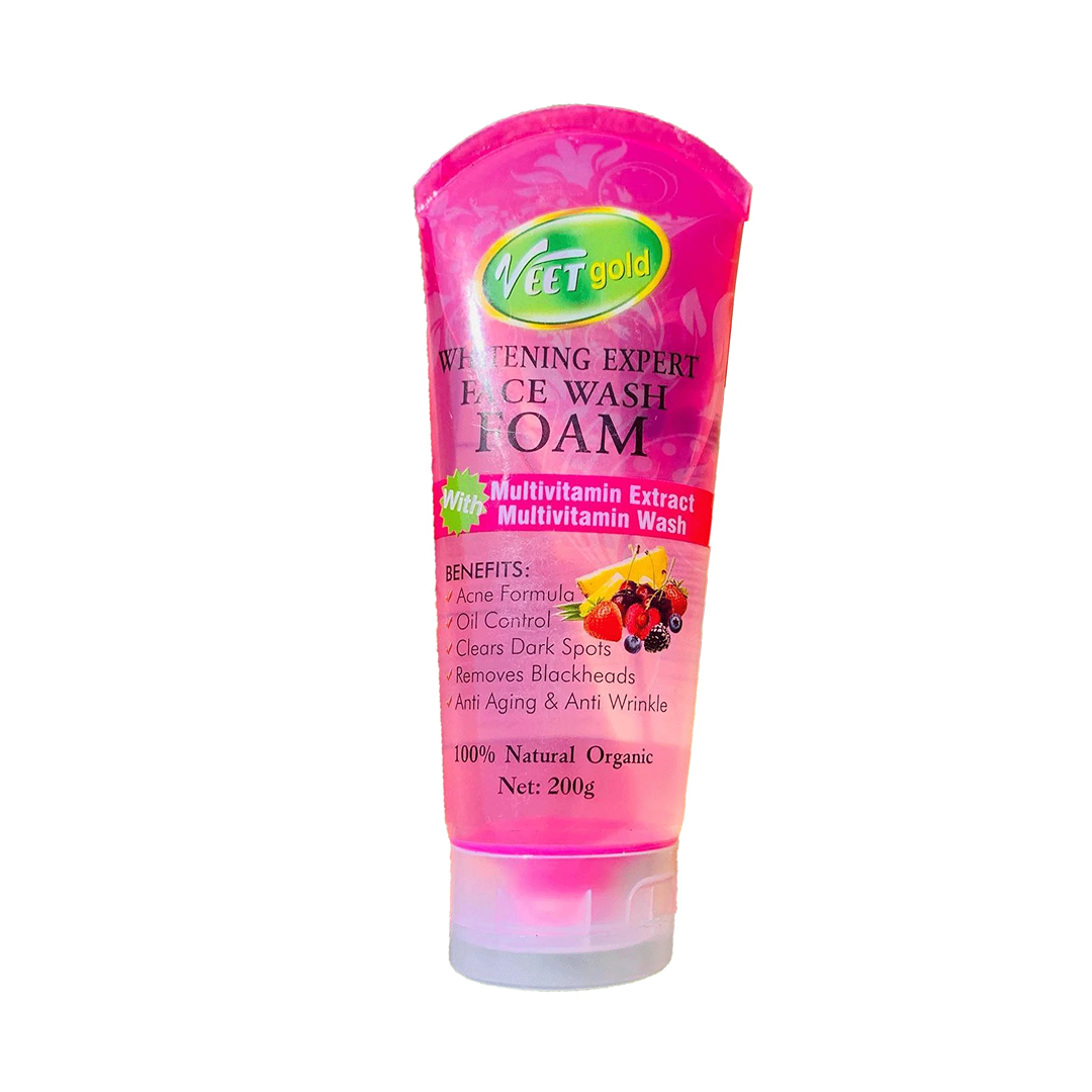 Veet Gold Whitening Expert Face Wash Foam with Multivitamin Extracts (200g)