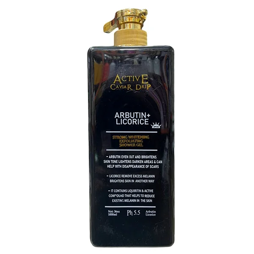 ACTIVE CAVIAR DRIP Arbutin + Licorice Exfoliating Shower Gel 1000ml SPF 50